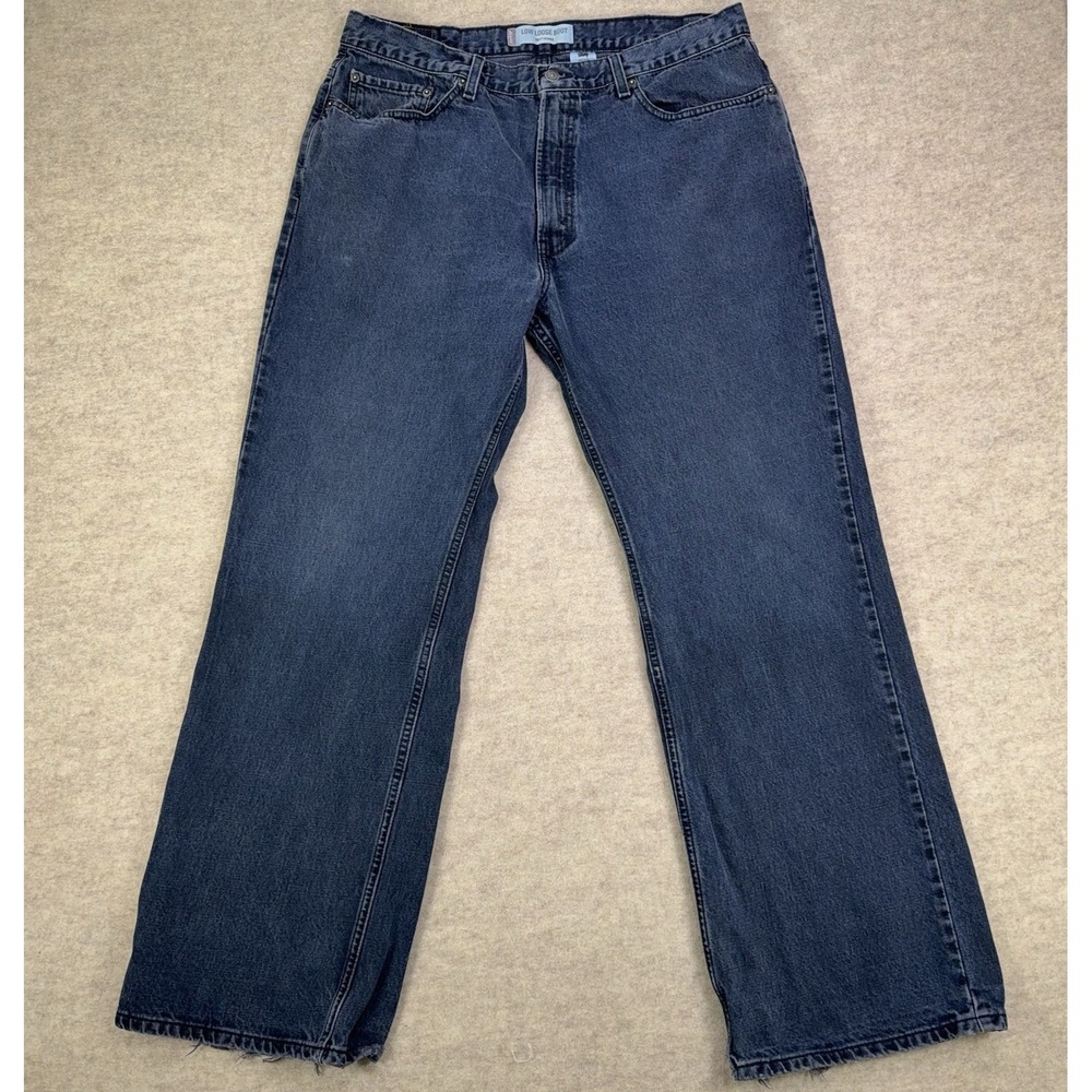 VTG Levis 567 Low Loose Boot Jeans Mens *36x32* Blue Wash Baggy Y2K Skater Denim